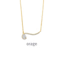Orage Collier plaqué or zircons BC046