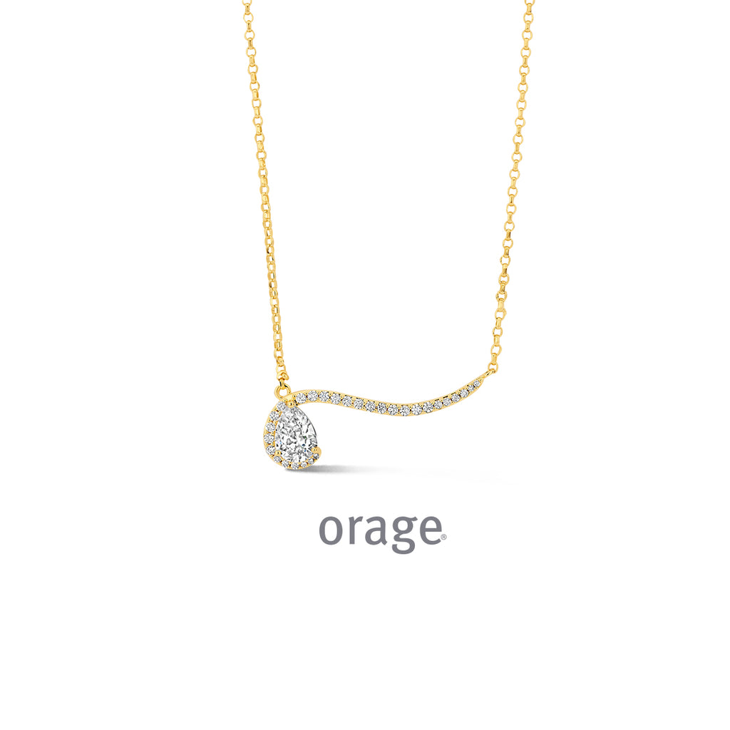 Orage Collier plaqué or zircons BC046