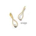 Orage Créoles organiques plaqué or zircons BC049