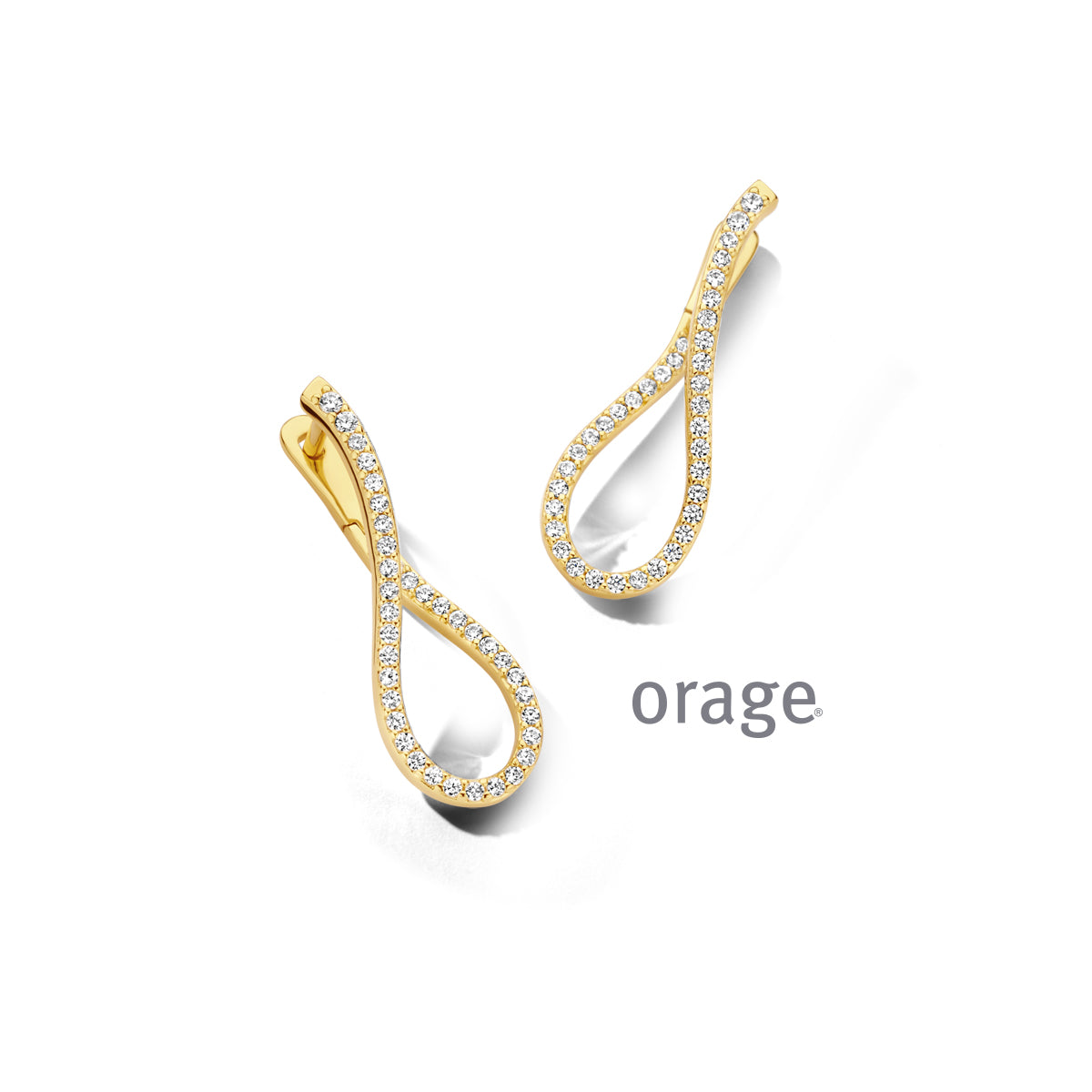 Orage Créoles organiques plaqué or zircons BC049