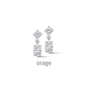 Orage Boucles d'oreilles pendantes ovales argent rhodié zircons BC053