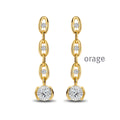 Orage Boucles d'oreilles pendantes plaqué or zircons BC058