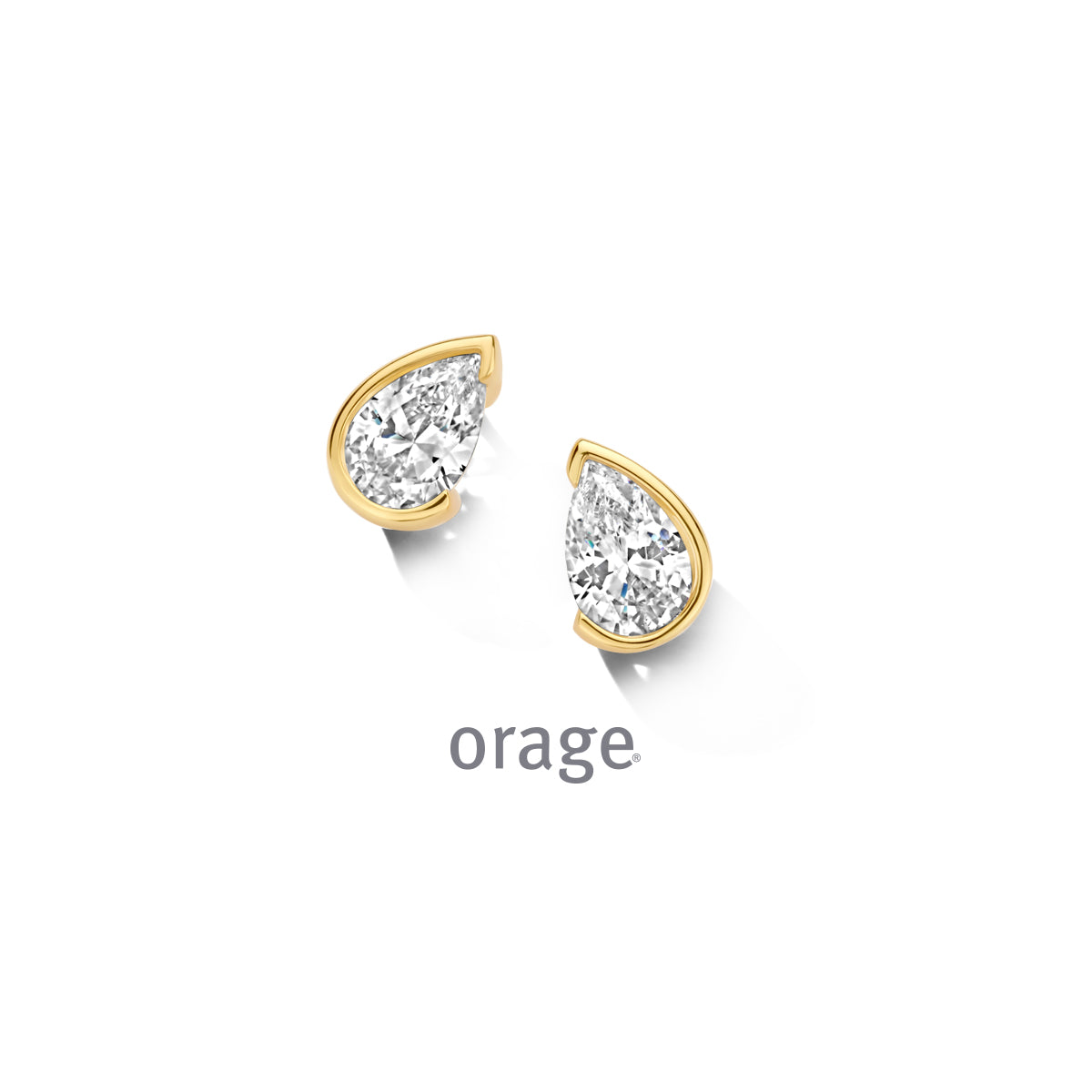 Orage Boucles d'oreilles plaqué or zircons BC065