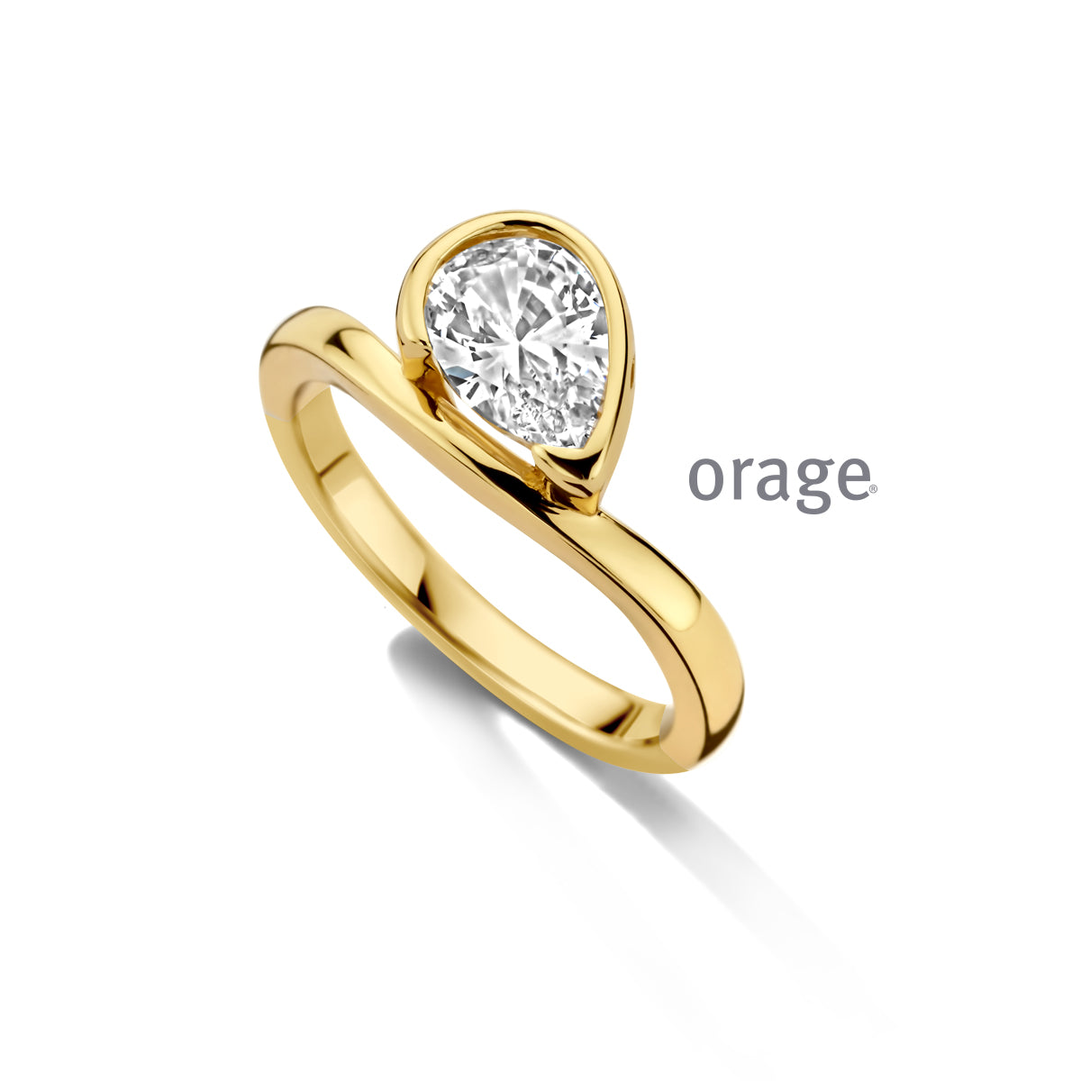 Orage Bague plaqué or zircons BC066