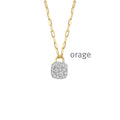Orage Collier pendentif pavé plaqué or zircons BC067