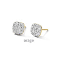 Orage Boucles d'oreilles pavées plaqué or zircons BC070
