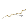 Orage Bracelet maillons trombone plaqué or zircons BC077