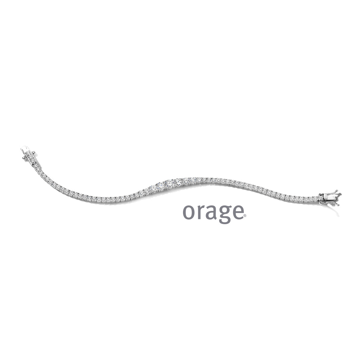 Orage Bracelet rivière dégradée argent rhodié zircons BC081
