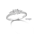 Orage Bague trilogie argent rhodié zircons BC086