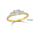 Orage Bague trilogie plaqué or zircons BC087