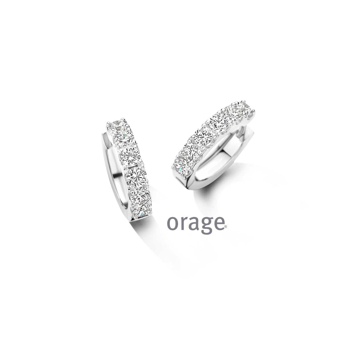 Orage Créoles argent rhodié zircons BC088