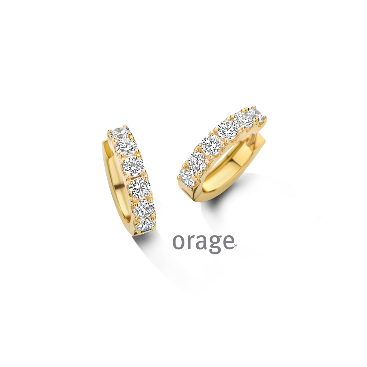 Orage Créoles plaqué or zircons BC089