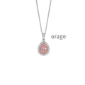 Orage Collier entourage argent rhodié zircons roses BC090