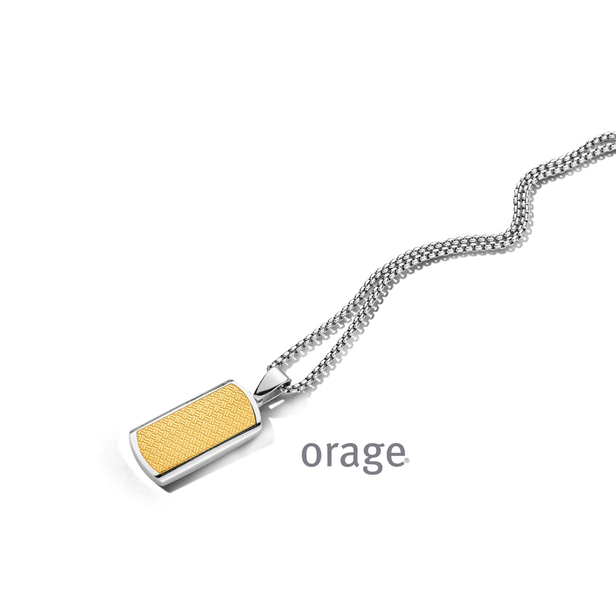 Orage Collier homme acier bicolore BC103