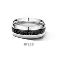 Orage Bague homme acier noir BC105