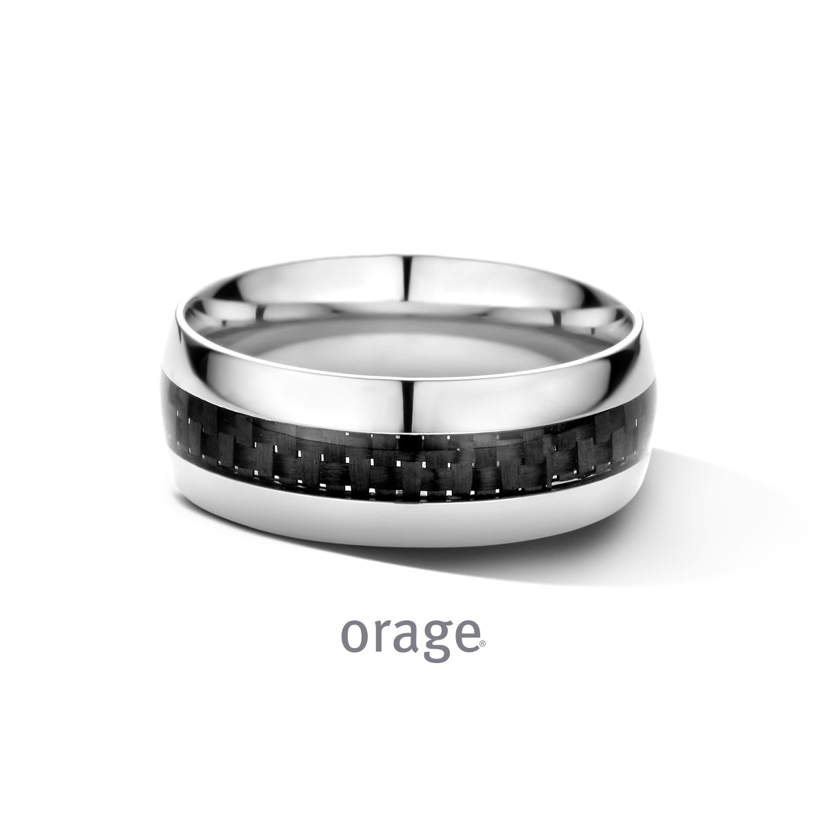 Orage Bague homme acier noir BC105
