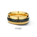 Orage Bague homme acier doré BC106
