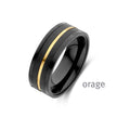 Orage Bague homme acier noir et doré BC107