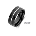 Orage Bague homme acier noir BC108