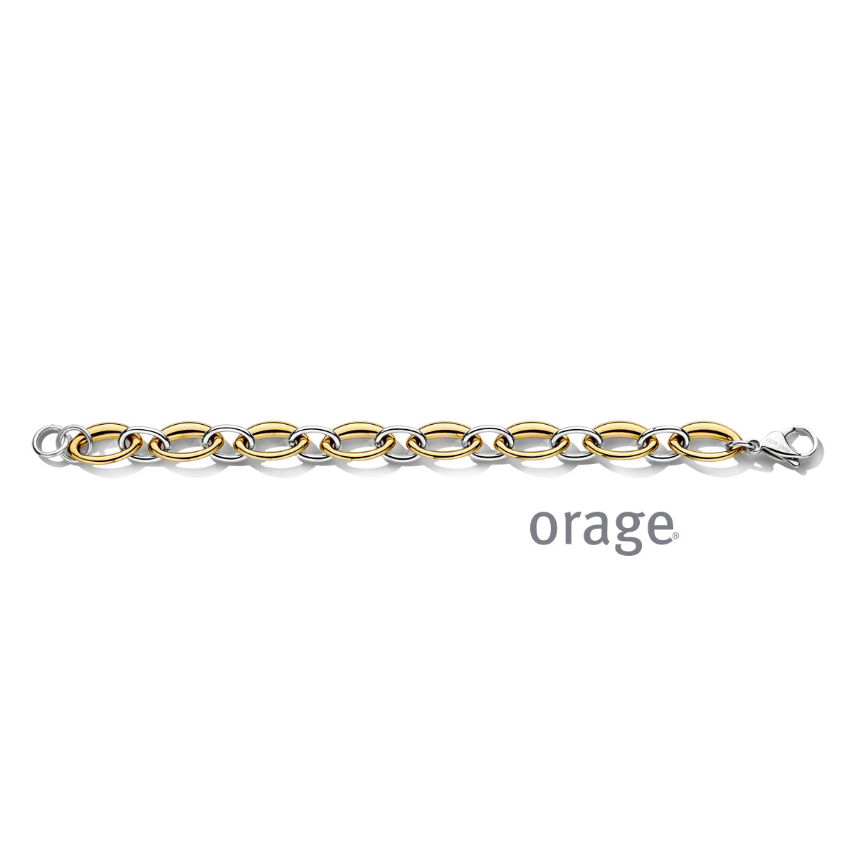 Orage Bracelet maillons acier bicolore BC113