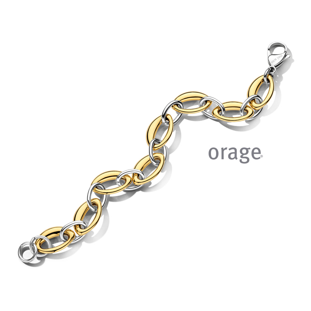 Orage Bracelet maillons acier bicolore BC113