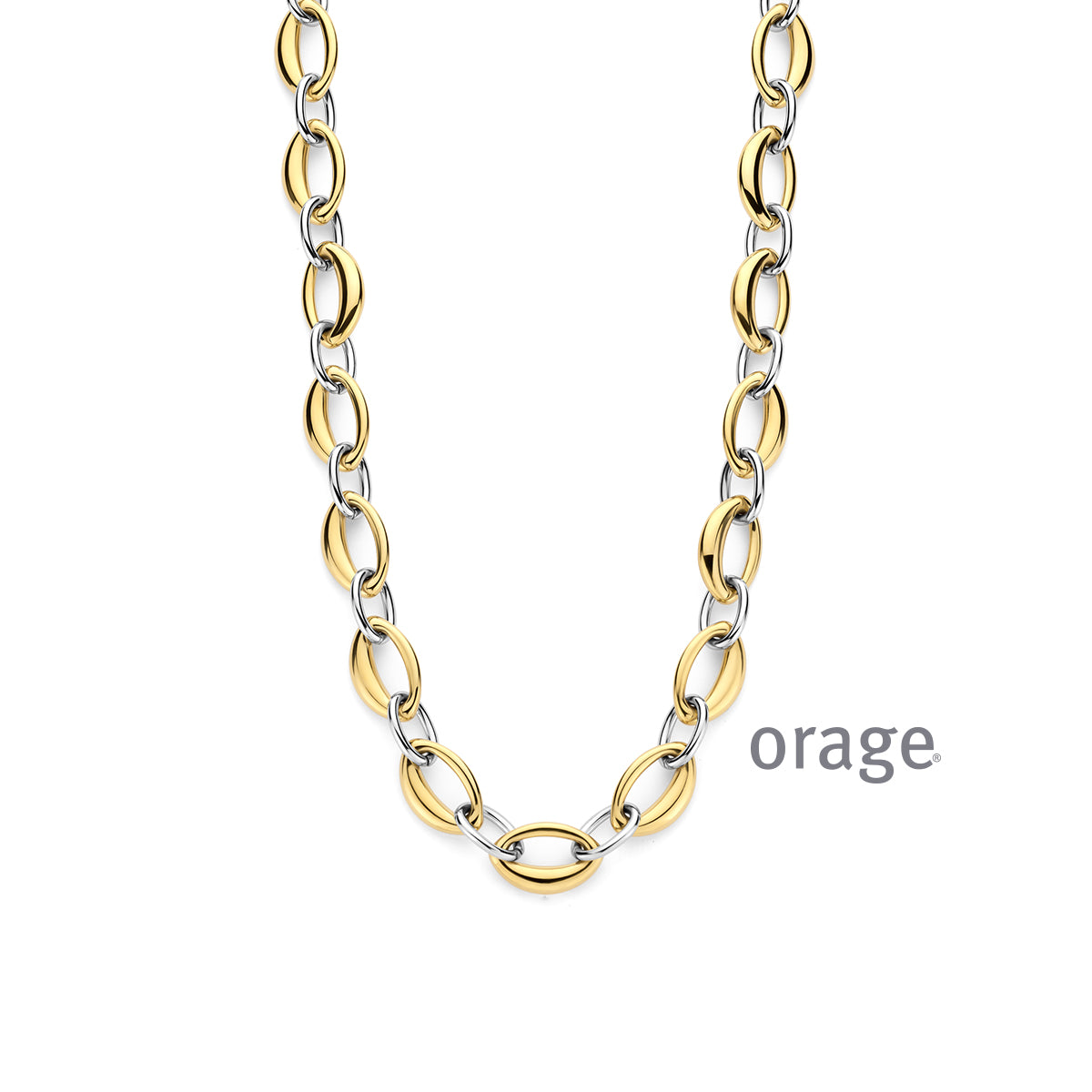 Orage Collier maillons acier bicolore BC114