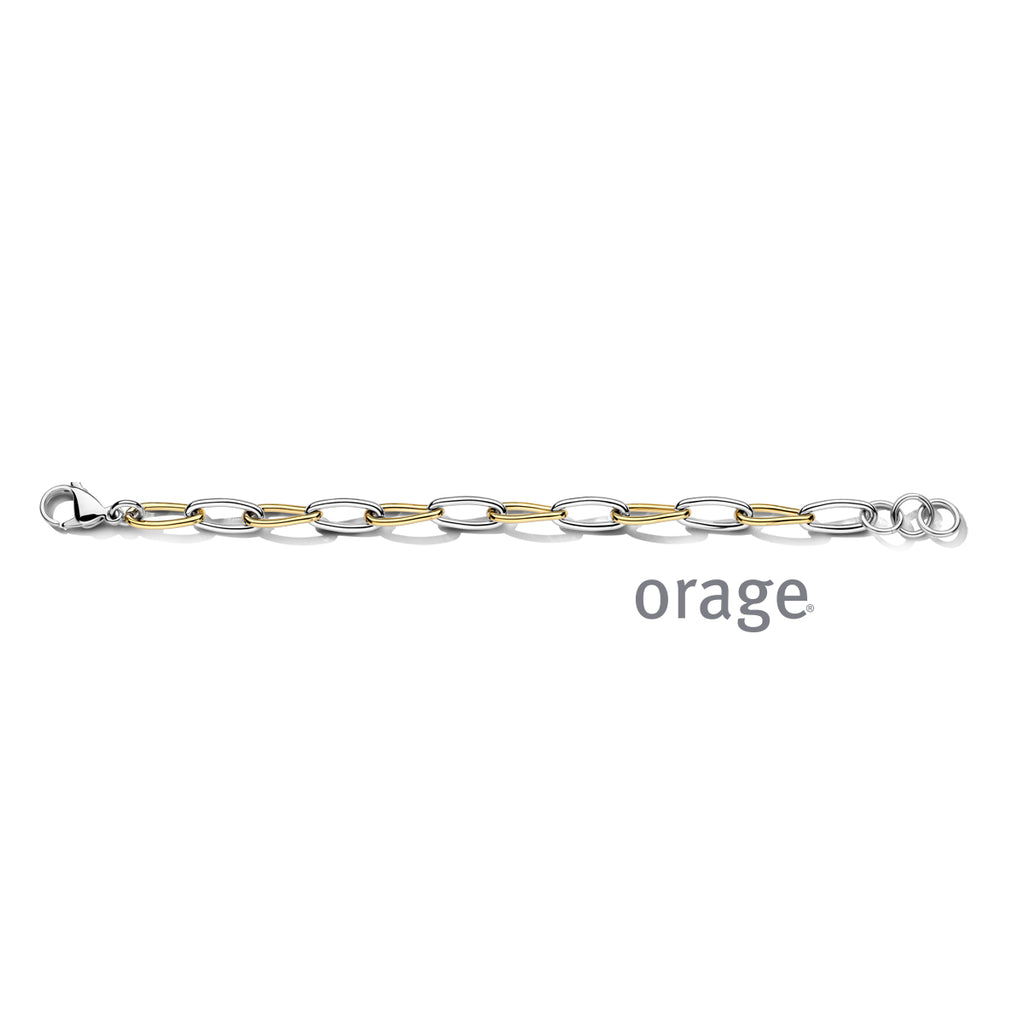 Orage Bracelet maillons acier bicolore BC115