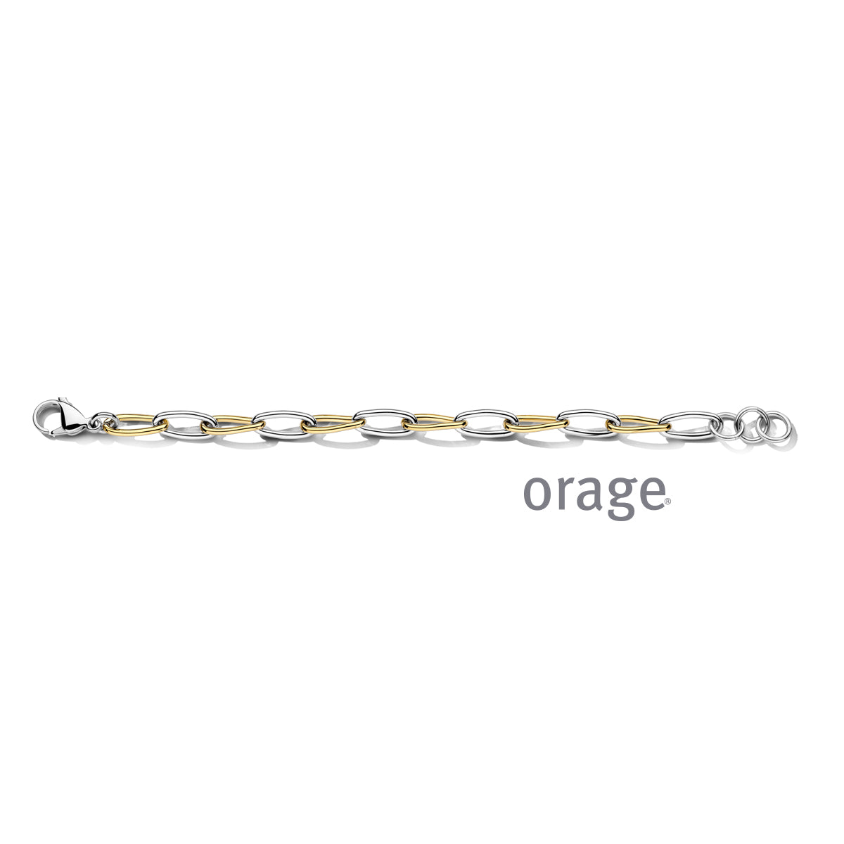 Orage Bracelet maillons acier bicolore BC115