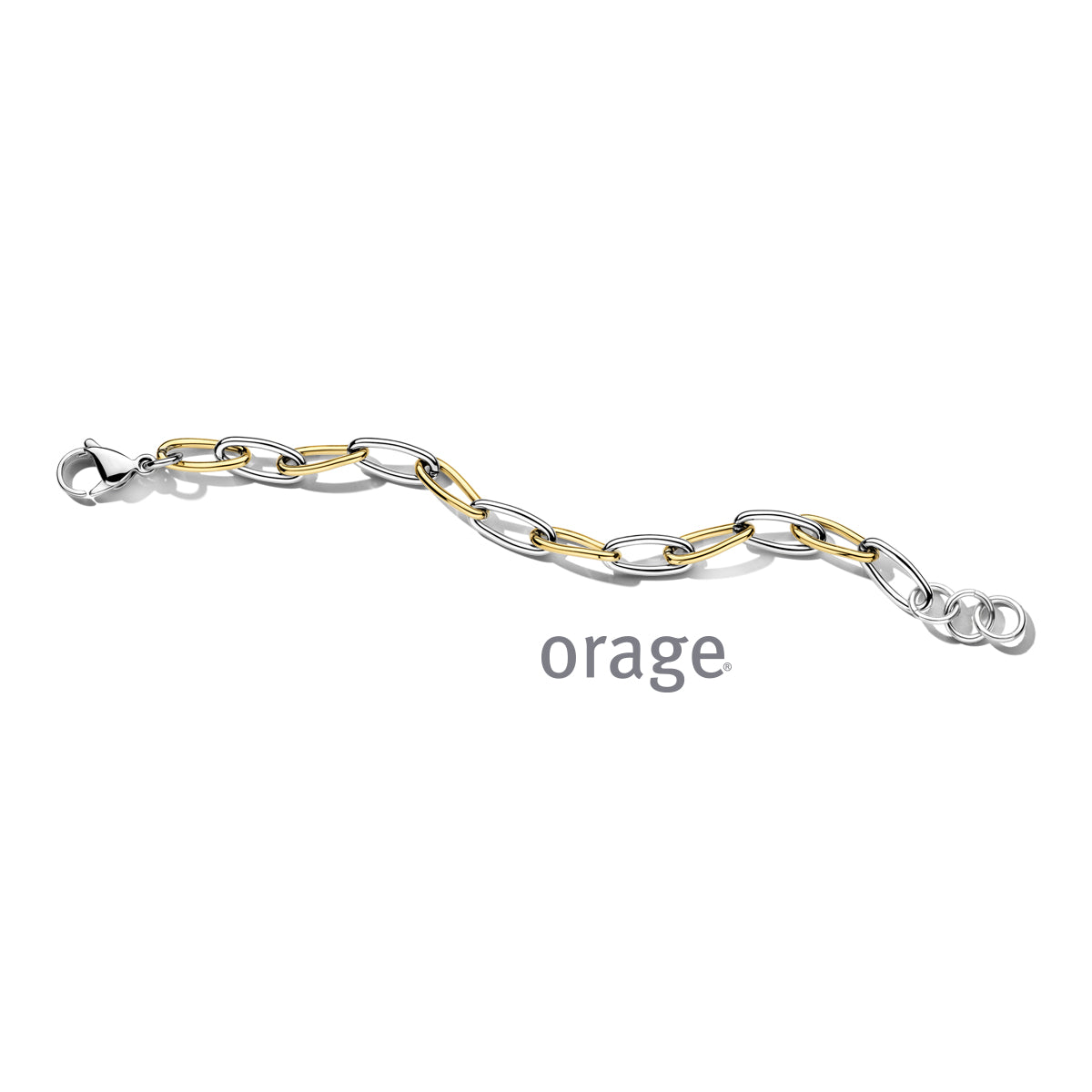 Orage Bracelet maillons acier bicolore BC115