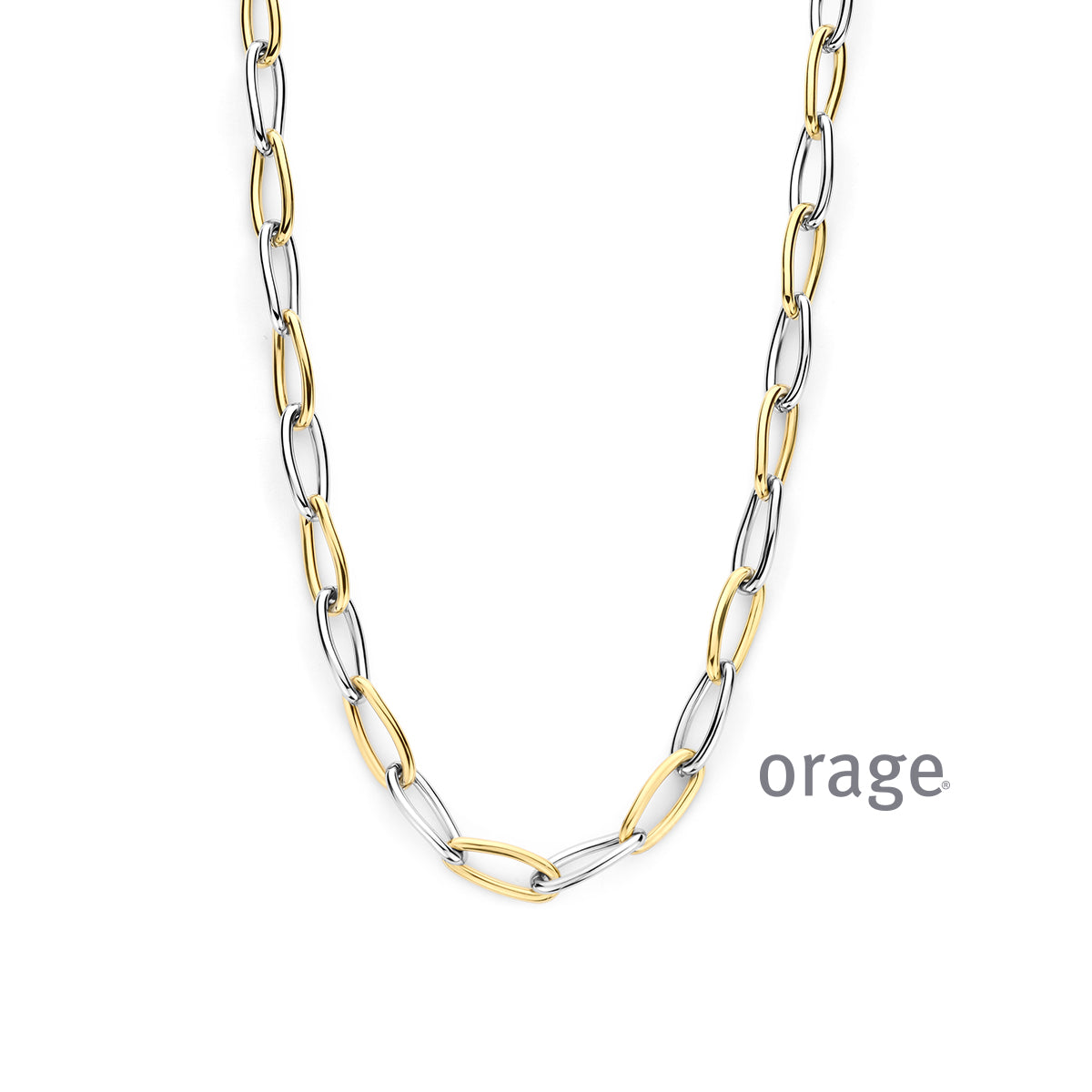 Orage Collier maillons acier bicolore BC116