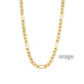 Orage Collier maillons acier doré BC119