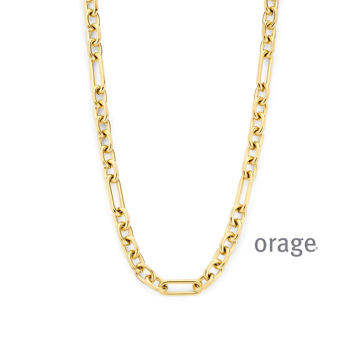 Orage Collier maillons acier doré BC119