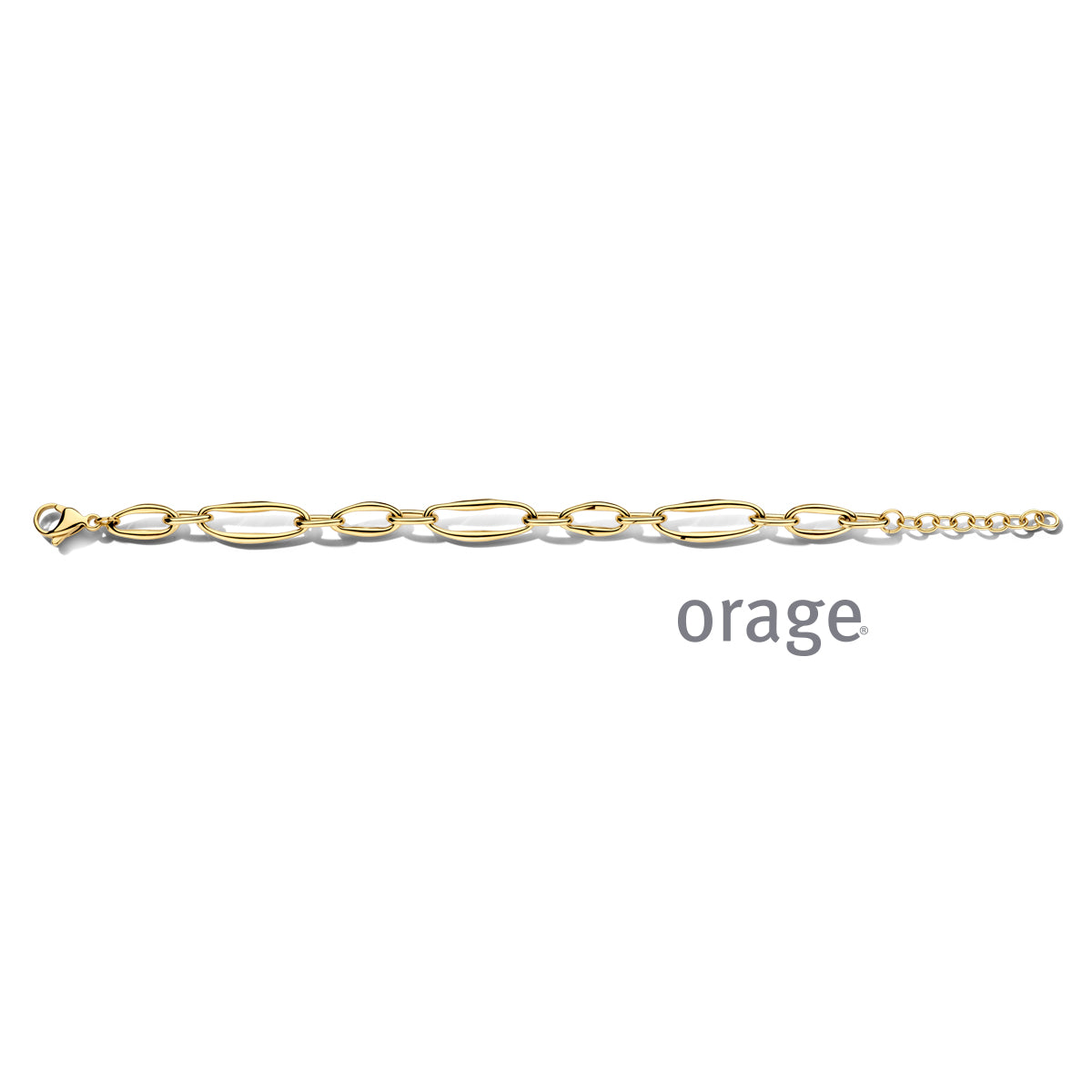 Orage Bracelet maillons organiques acier doré BC120