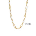 Orage Collier maillons organiques acier doré BC121