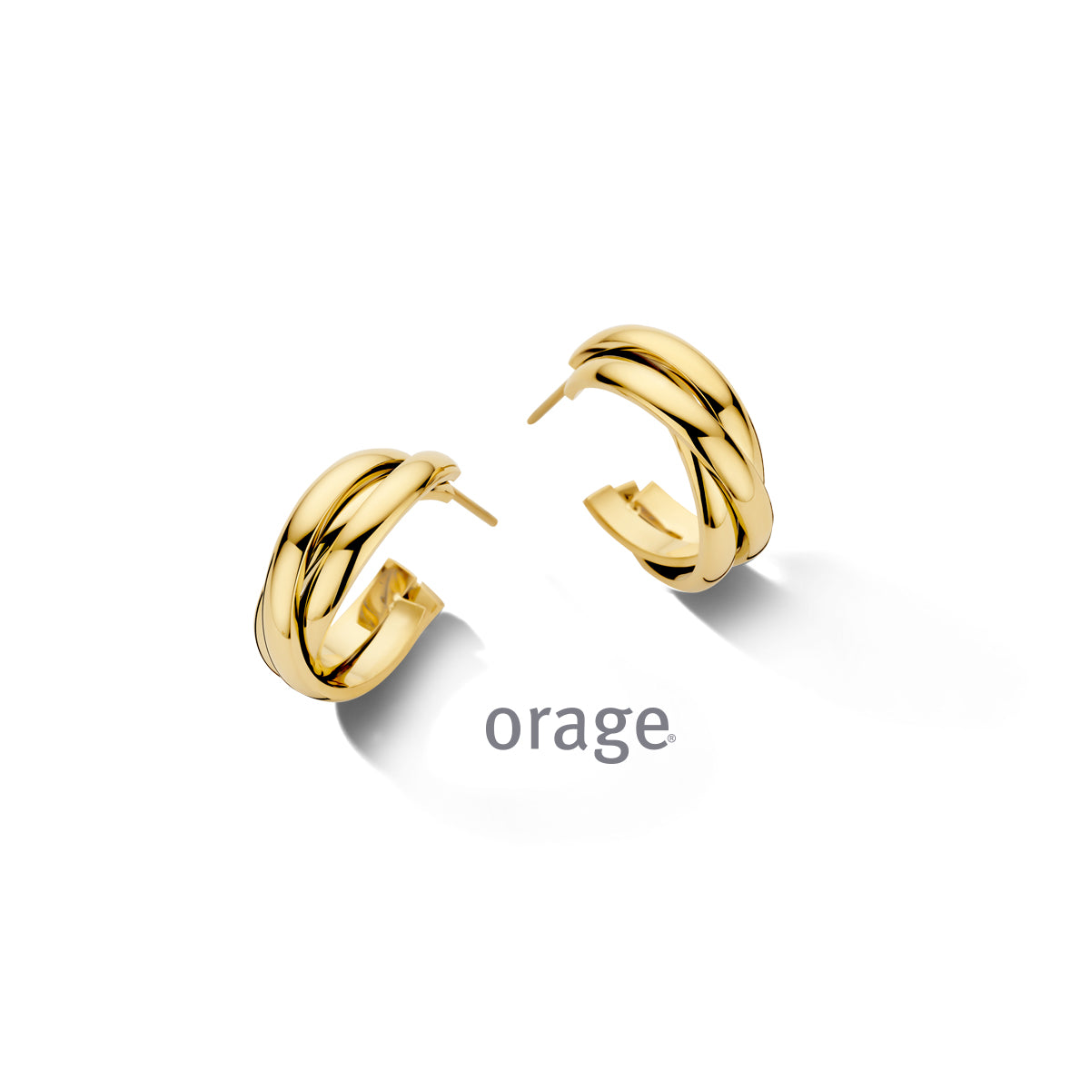 Orage Boucles d'oreilles acier doré BC124