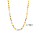 Orage Collier acier doré zircons BC130