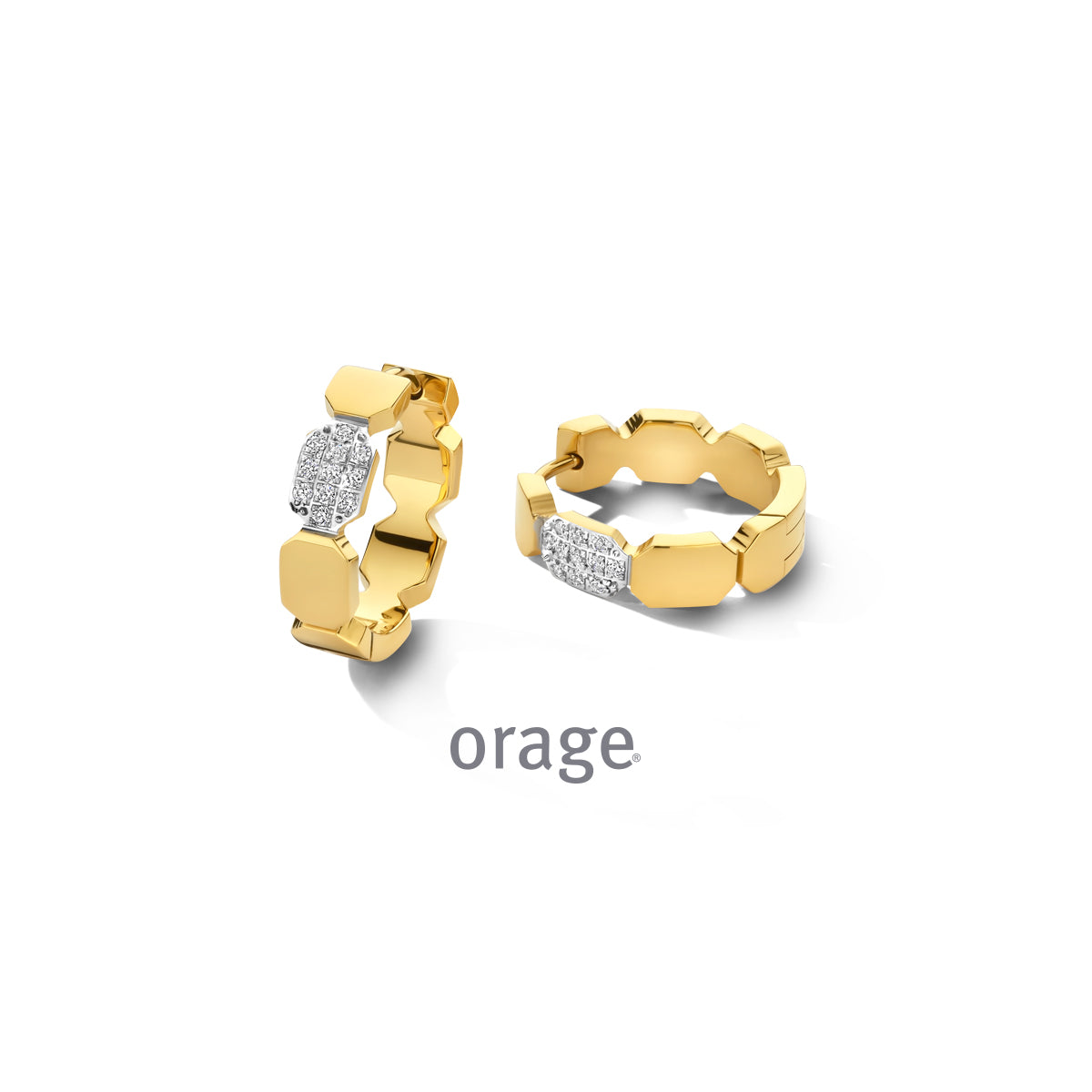 Orage Créoles acier zircons BC131