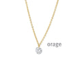 Orage Collier solitaire plaqué or zircons BC140