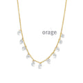 Orage Collier plaqué or zircons BC141
