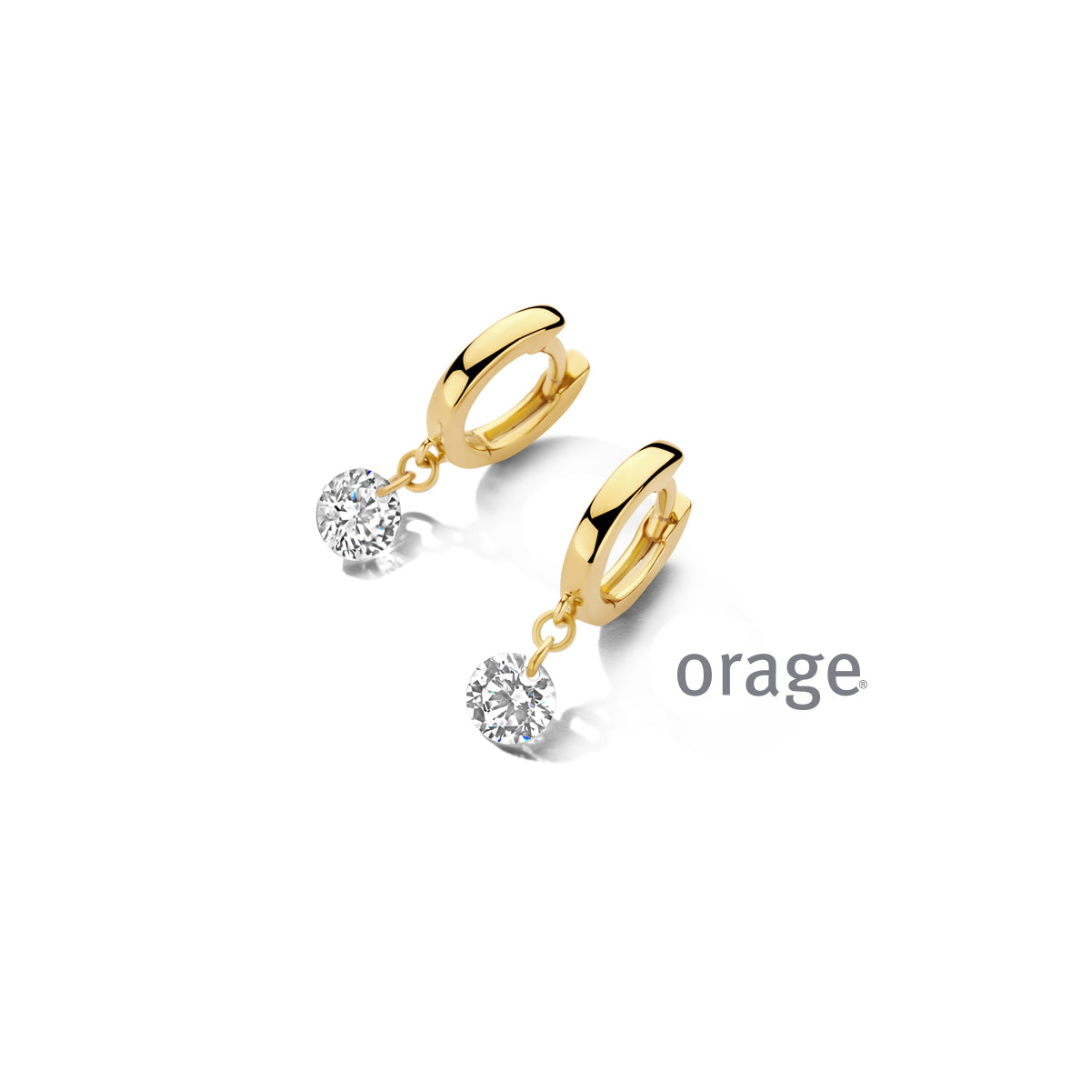 Orage Créoles plaqué or zircons BC142