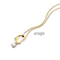 Orage Collier plaqué or à perle BC152