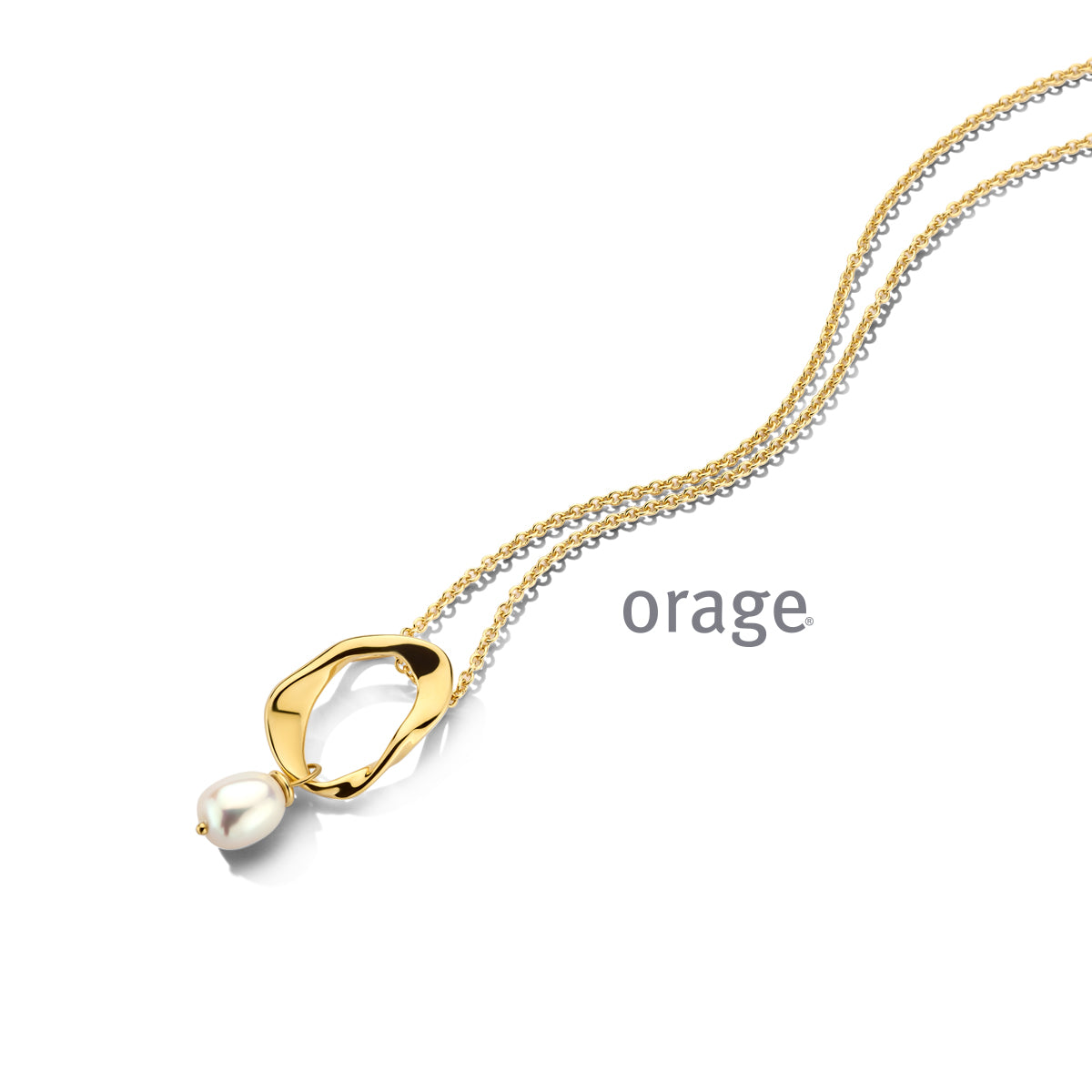 Orage Collier plaqué or à perle BC152