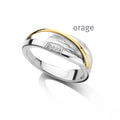 Orage Bague argent rhodié bicolore zircons BC159