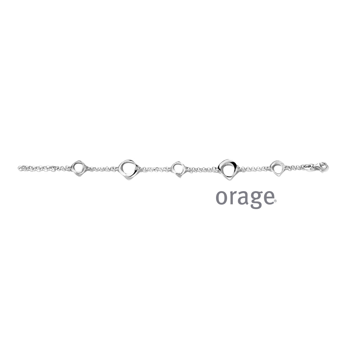 Orage Bracelet maillons ronds ouverts argent rhodié BC161