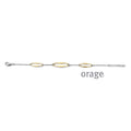 Orage Bracelet maillons ovales argent rhodié bicolore BC162