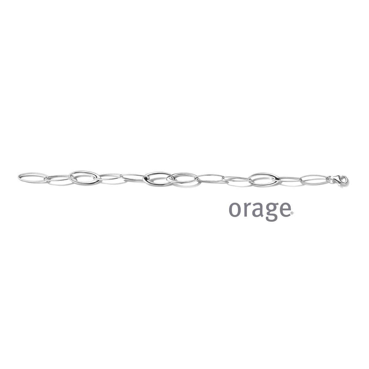 Orage Bracelet maillons ovales argent rhodié BC163