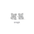 Orage Boucles d'oreilles fleur argent rhodié zircons BC165