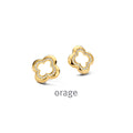 Orage Boucles d'oreilles trèfle plaqué or zircons BC167