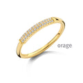 Orage Bague pavée plaqué or zircons BC168