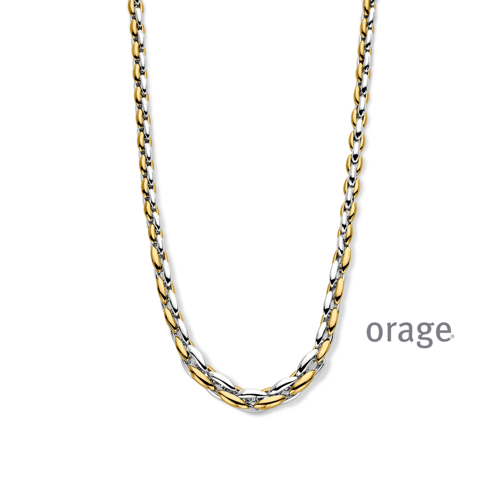 Orage Collier argent rhodié bicolore BC175